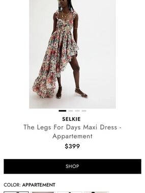 Selkie Floral Maxi Dress in Cream and Pink